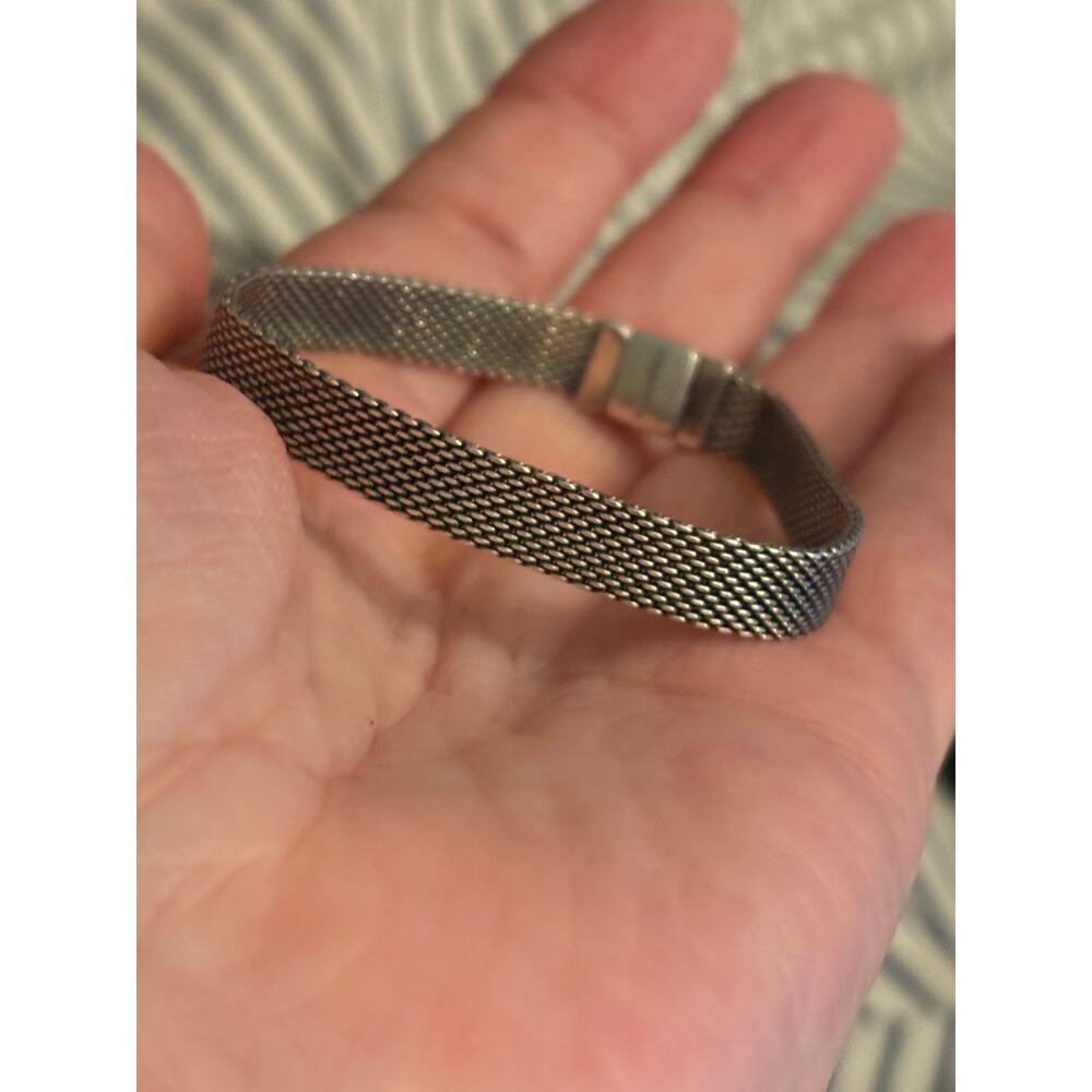 Authentic Pandora Mesh Bracelet Sterling Silver Size 6.25” S925 ALE